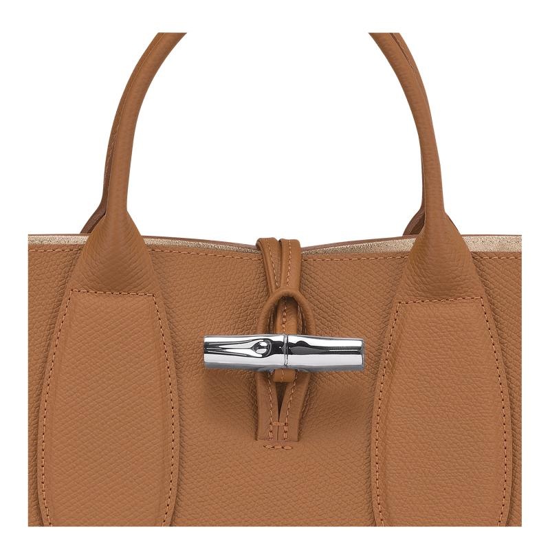 Natural Brown Longchamp Roseau M Women's Handbags | EQHW-14085