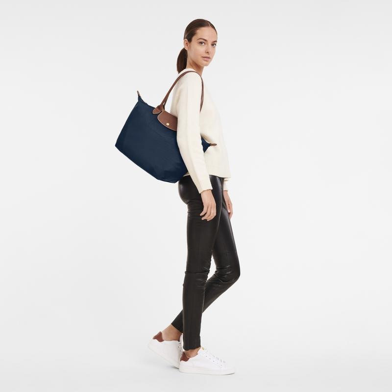 Navy Longchamp Le Pliage Original L Women's Tote Bag | HXGC-40659