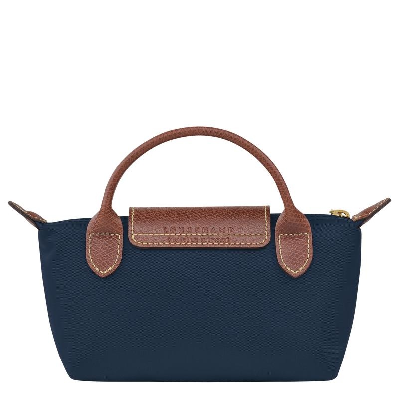 Navy Longchamp Le Pliage Original with handle Women's Pouches | RLOB-16850