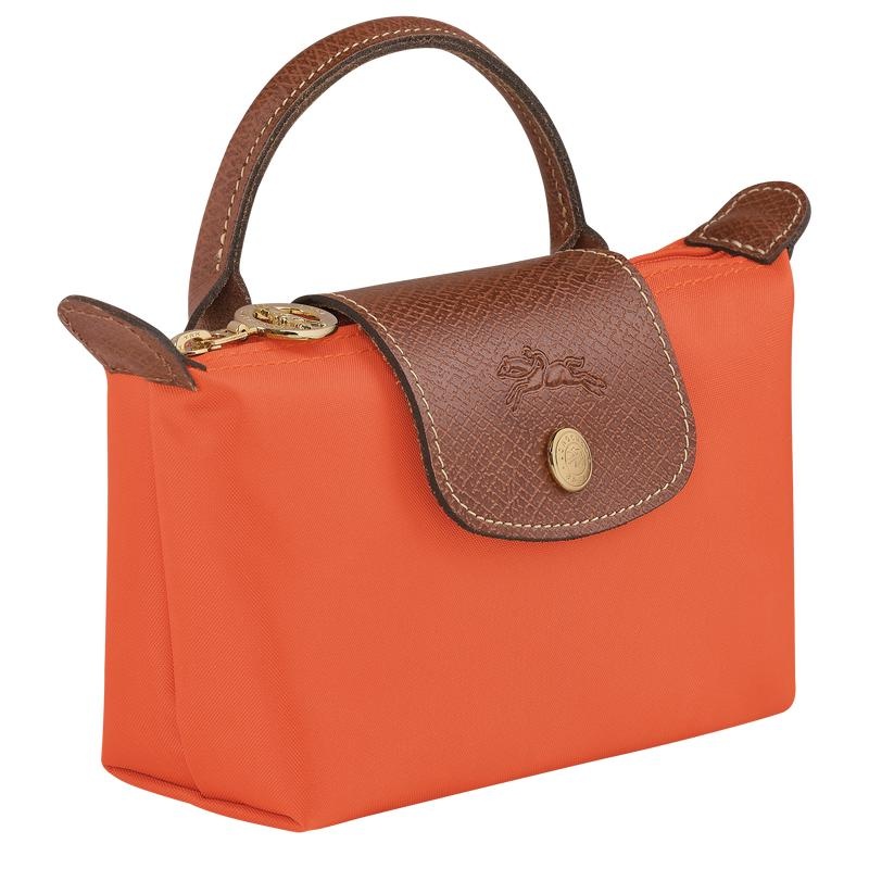 Orange Longchamp Le Pliage Original with handle Men's Pouches | VCWP-49630