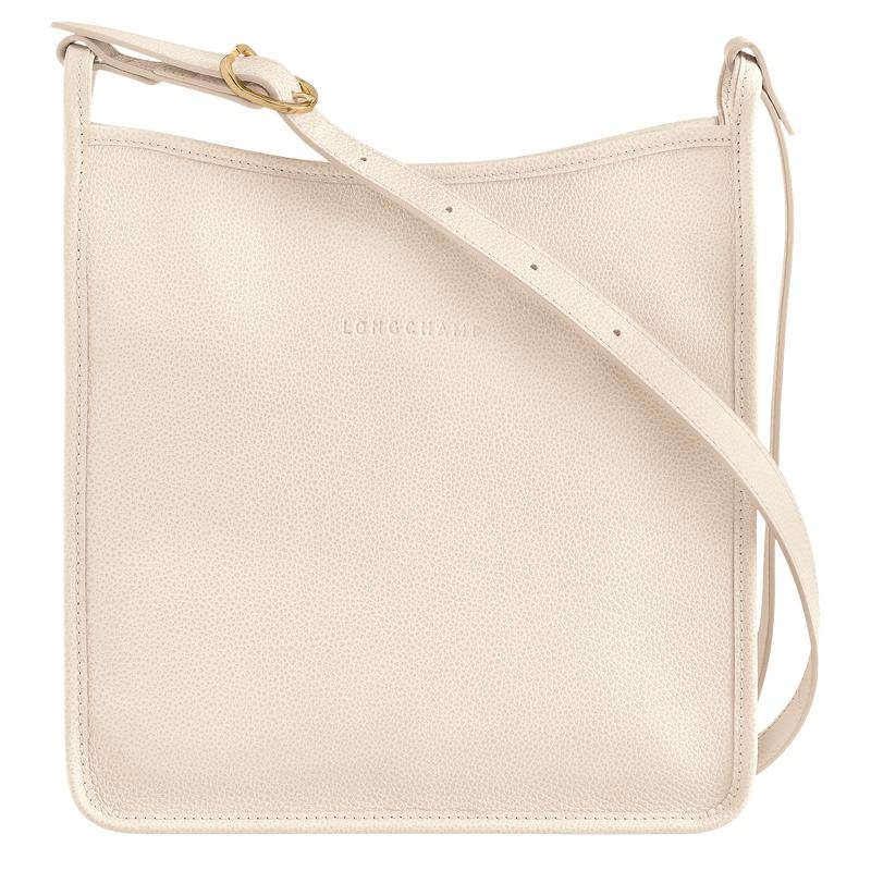 Paper White Longchamp Le Foulonné M Women\'s Crossbody Bags | UYIO-21085