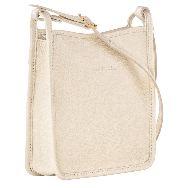 Paper White Longchamp Le Foulonné S Women's Crossbody Bags | CJOG-62480