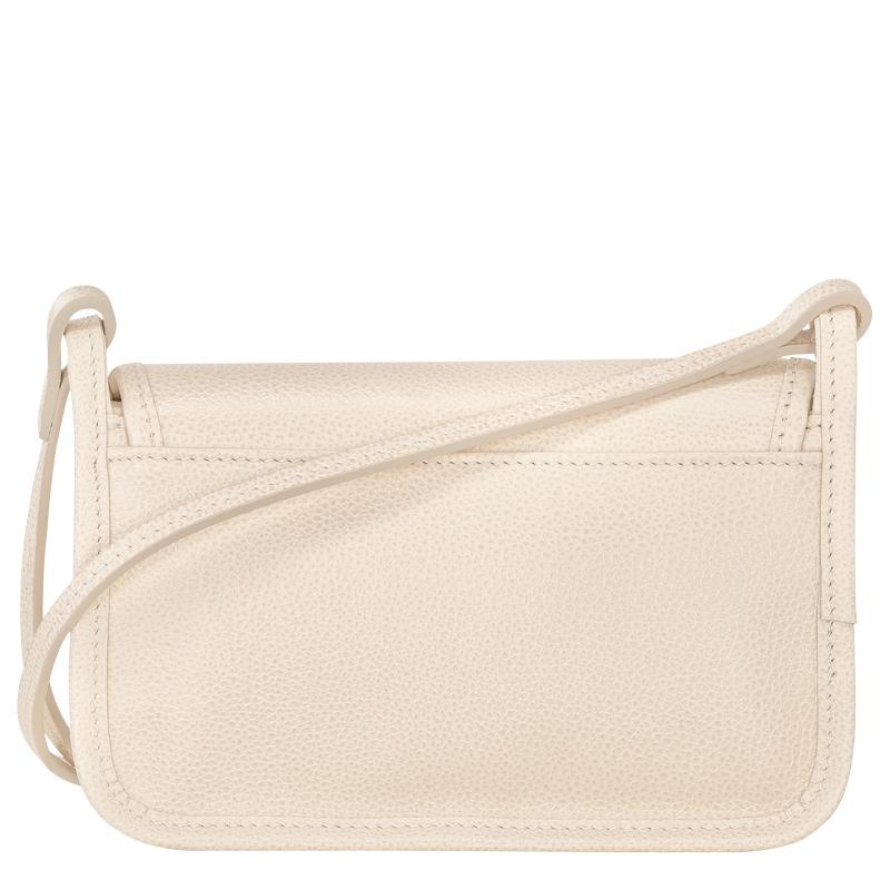 Paper White Longchamp Le Foulonné XS Women's Clutch Purse | MHKV-54109