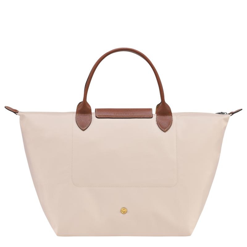 Paper White Longchamp Le Pliage Original M Women's Handbags | IQGK-61289