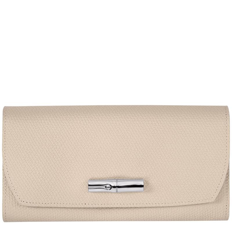 Paper White Longchamp Roseau Continental Women\'s Wallets | CXYR-59183