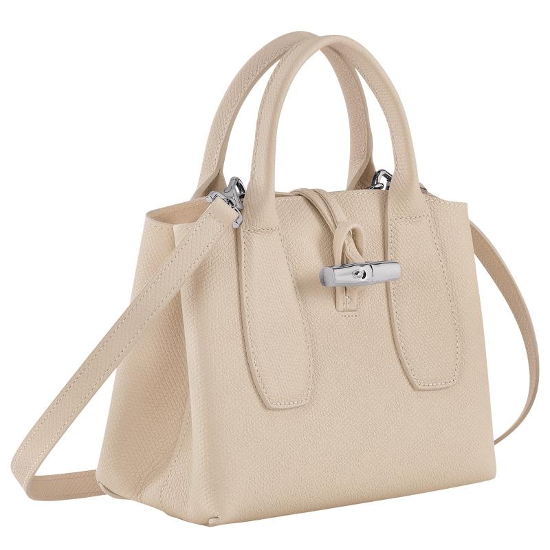 Paper White Longchamp Roseau S Women's Handbags | IAYB-27385