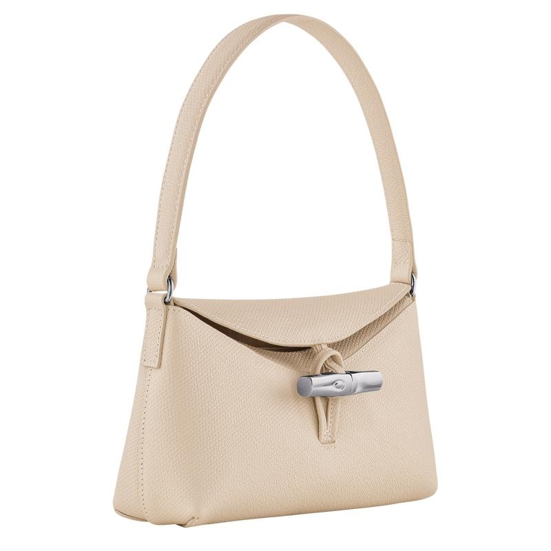 Paper White Longchamp Roseau S Women's Hobo Bags | QPAM-73216