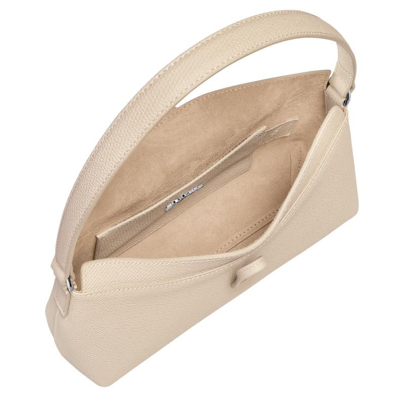 Paper White Longchamp Roseau S Women's Hobo Bags | QPAM-73216