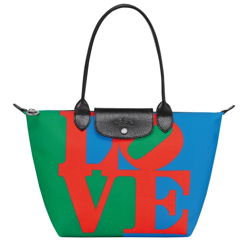 Red/Navy Longchamp x Robert Indiana M Women\'s Tote Bag | ZUDL-16349