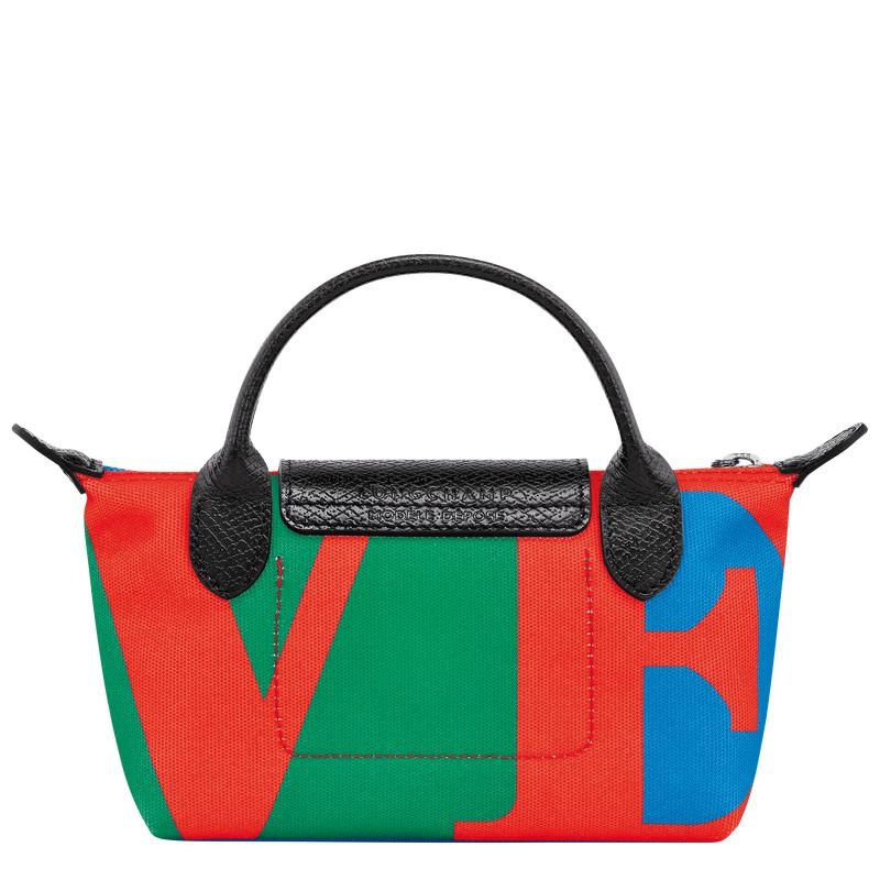 Red/Navy Longchamp x Robert Indiana Men's Pouches | GENV-70439