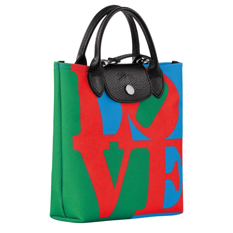 Red/Navy Longchamp x Robert Indiana XS Men's Crossbody Bags | JFUL-49865