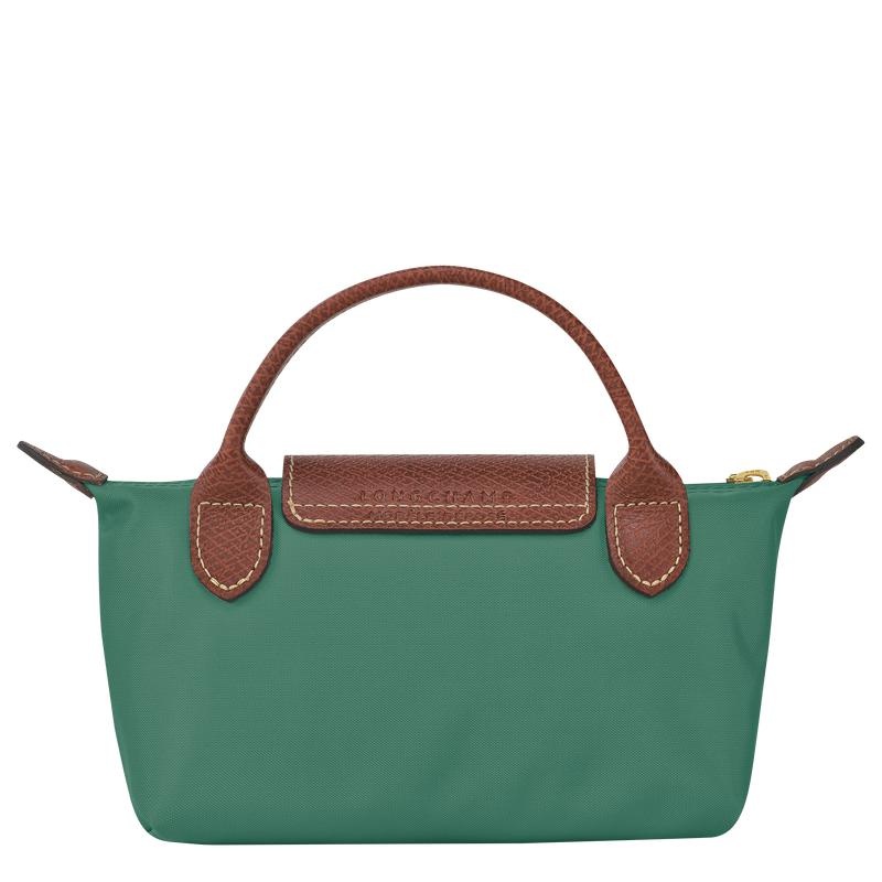 Sage Green Longchamp Le Pliage Original with handle Men's Pouches | QLIJ-86492