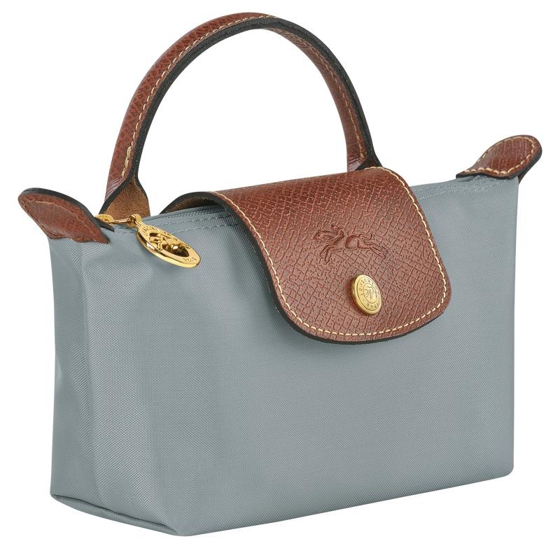 Steel Grey Longchamp Le Pliage Original with handle Men's Pouches | ELAK-45213