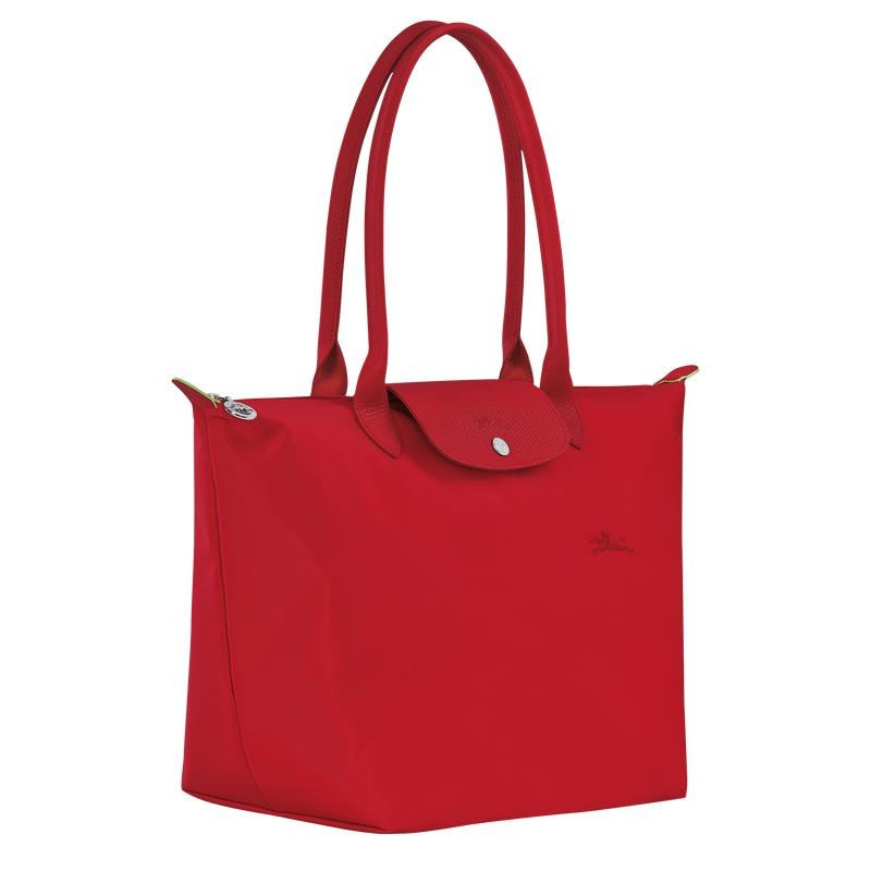 Tomato Red Longchamp Le Pliage Green L Women's Tote Bag | IDEM-83407