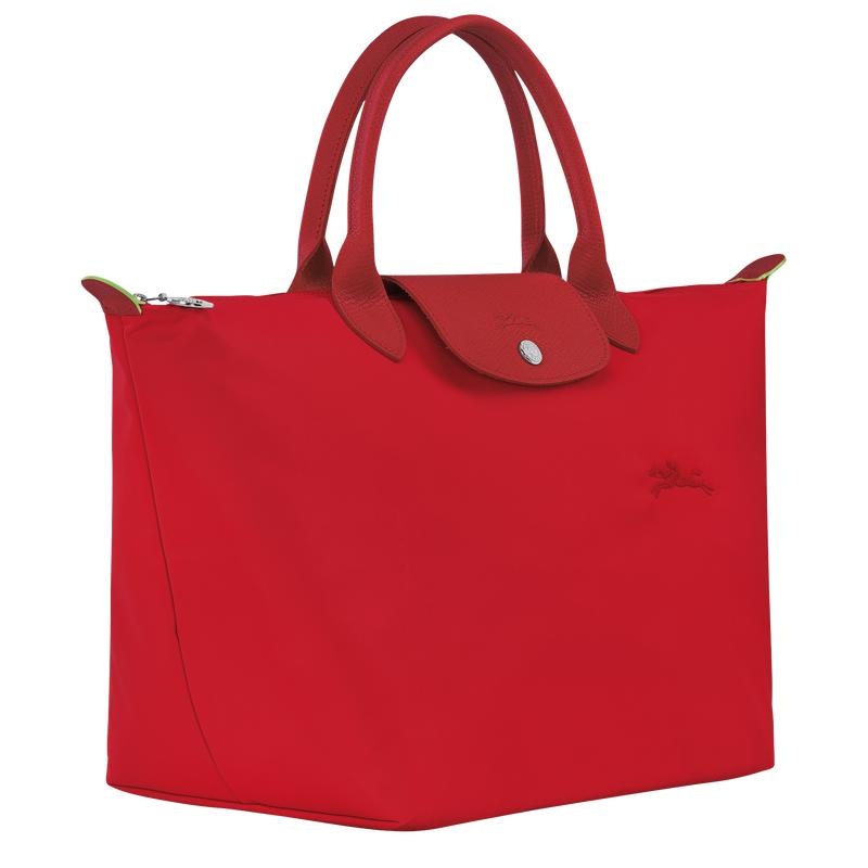 Tomato Red Longchamp Le Pliage Green M Women's Handbags | IYFM-75469