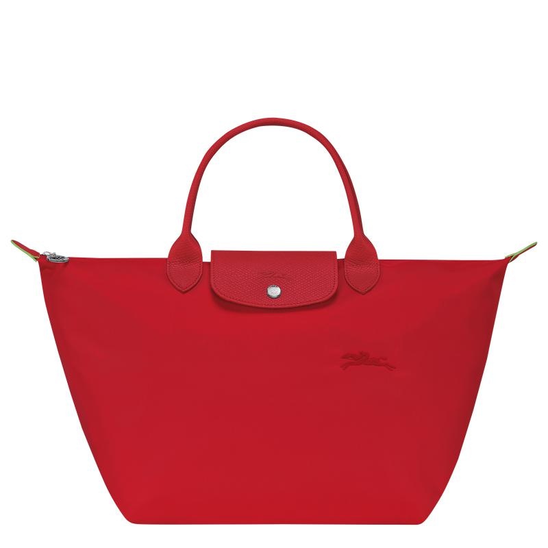 Tomato Red Longchamp Le Pliage Green M Women\'s Handbags | IYFM-75469