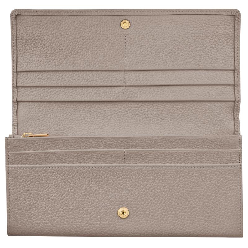 Turtledove Grey Longchamp Le Foulonné Continental Women's Wallets | HMEK-21345