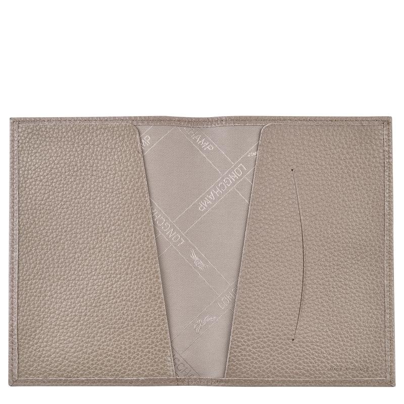 Turtledove Grey Longchamp Le Foulonné Passport cover Women's Passport Bag | FQDB-60257