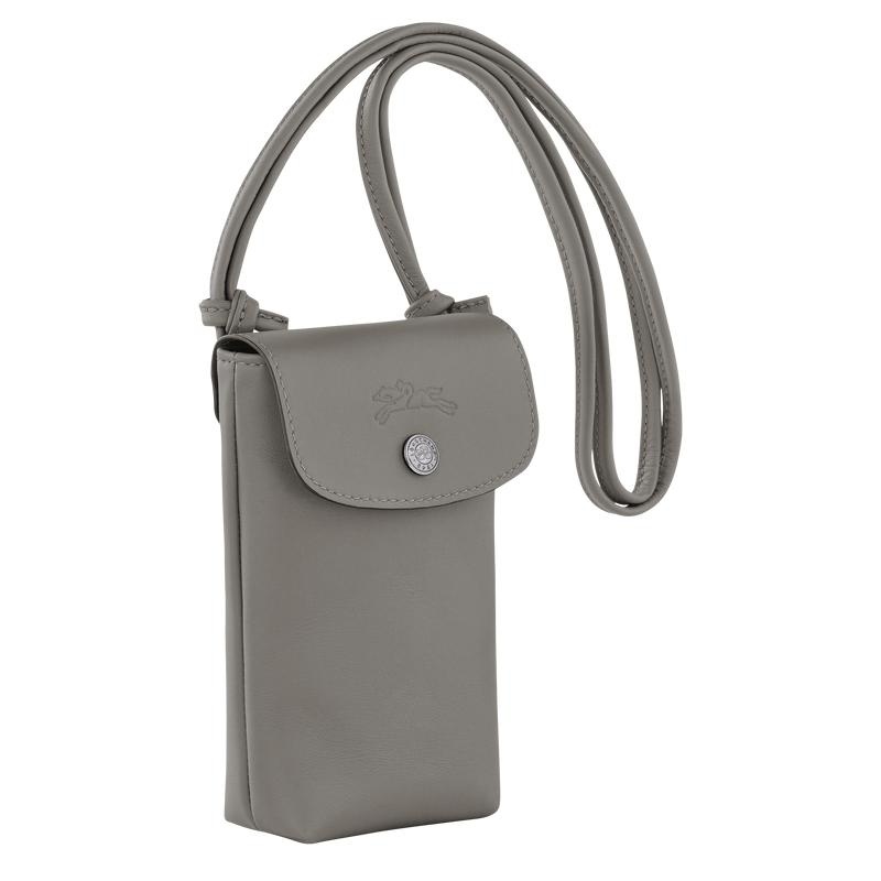 Turtledove Grey Longchamp Le Pliage Xtra with leather lace Women's Phone Case | APIK-64398