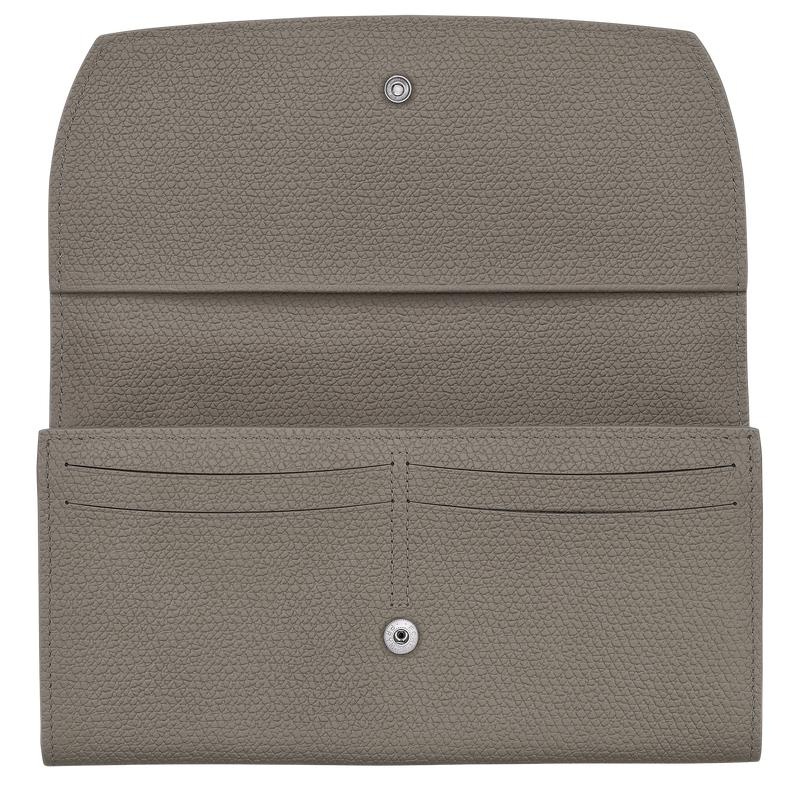 Turtledove Grey Longchamp Roseau Continental Women's Wallets | FMZK-23457