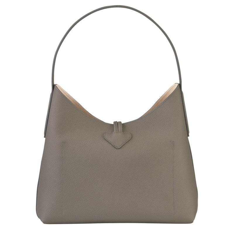 Turtledove Grey Longchamp Roseau M Women's Hobo Bags | NMOY-01963