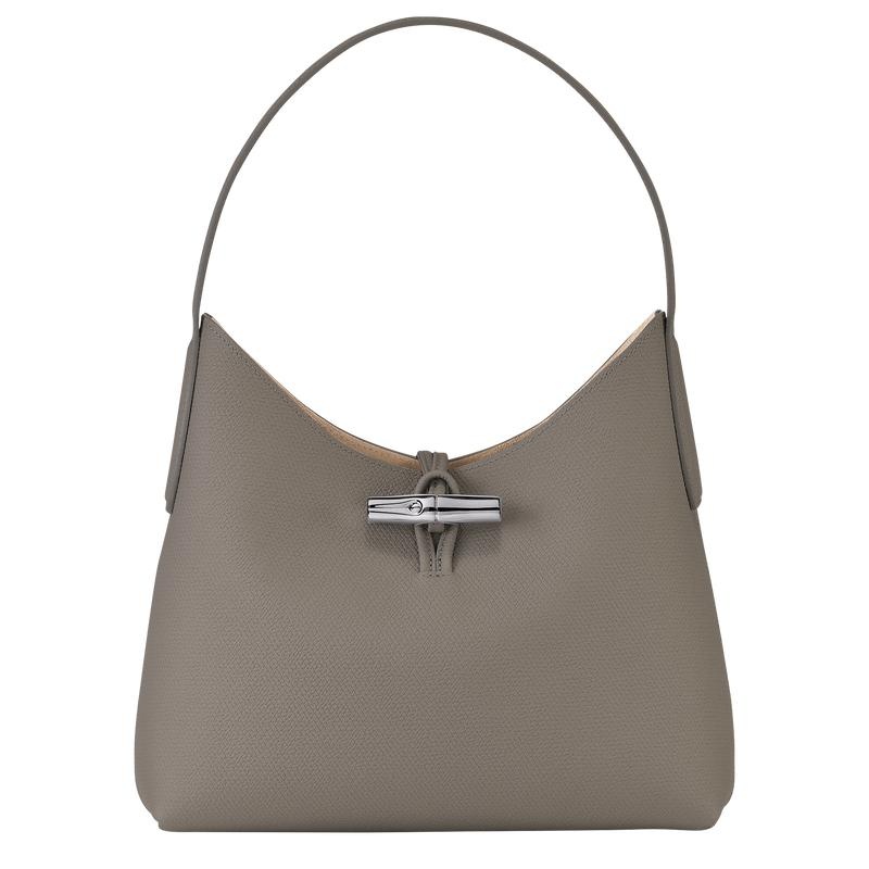 Turtledove Grey Longchamp Roseau M Women\'s Hobo Bags | NMOY-01963