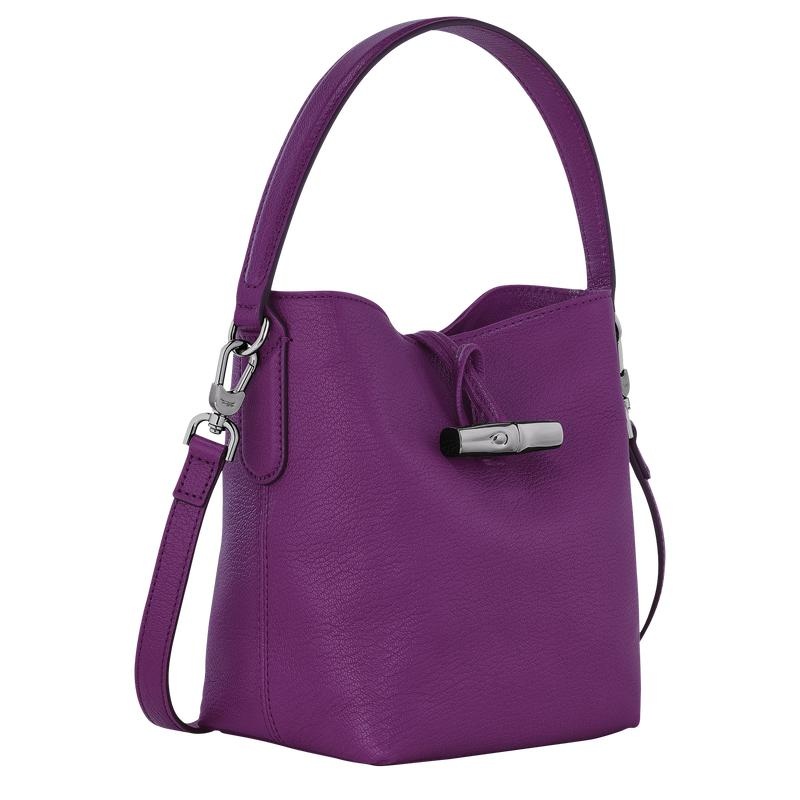 Violet Purple Longchamp Roseau XS Women's Bucket Bag | YXAF-98136