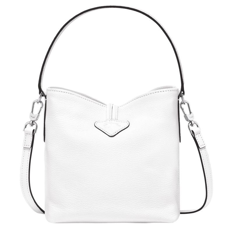 White Longchamp Roseau XS Women's Bucket Bag | JGWP-09234