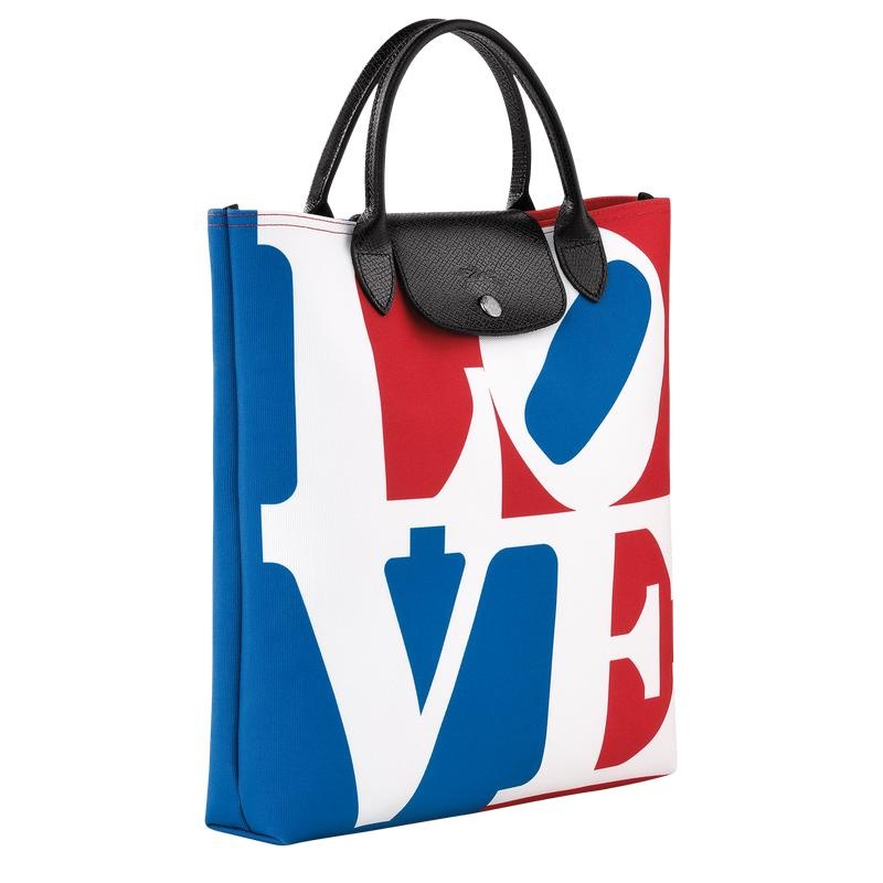 White Longchamp x Robert Indiana L Women's Handbags | FHTY-85409