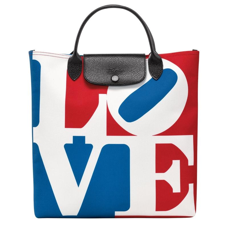 White Longchamp x Robert Indiana L Women\'s Handbags | FHTY-85409